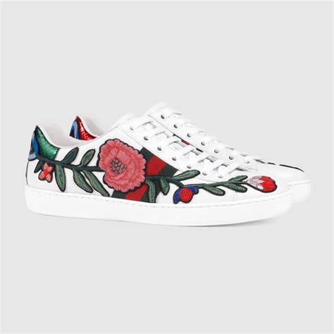 bedazzled gucci sneakers|Gucci embroidered sneakers women's.